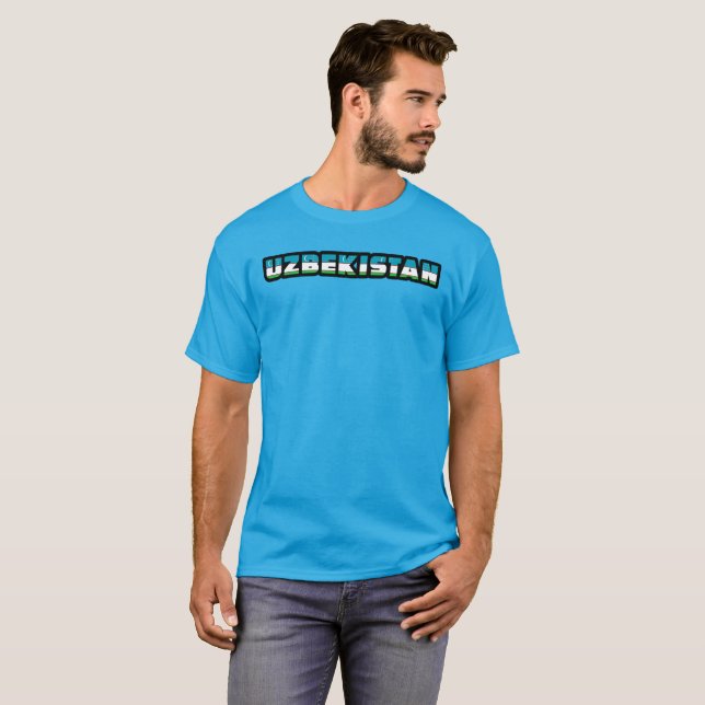 UZBEKISTAN Special Customizable Black Tourist T-Shirt (Vorne ganz)