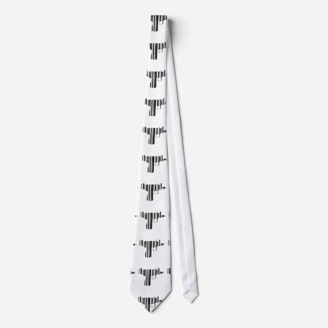UZI BAR CODE Waffe Barcode Muster Design Krawatte (Vorderseite)