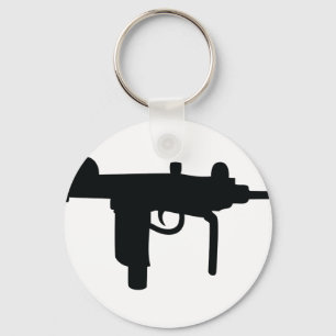Uzi Gewehr-Waffenikone Schlüsselanhänger
