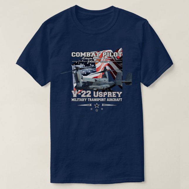 V22 Militärflugzeug des Osprey-Mehrzweckflugzeugs T-Shirt (Design vorne)