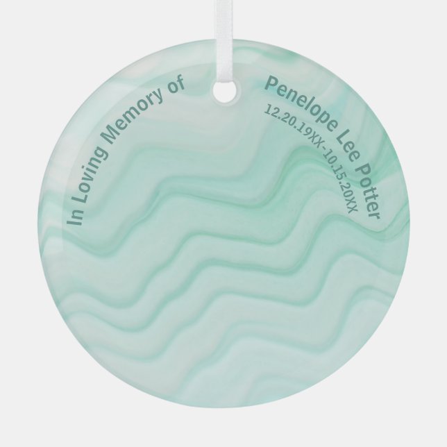 V2 Aquawaden Memorial Keepake Suncatcher Ornament Aus Glas (Vorderseite)