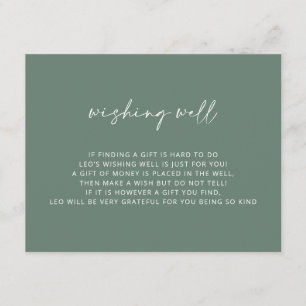 V2 Einfache grüne Taufe wünschenswert Begleitkarte