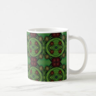 V2 Retro 1970er Jahre Tasse in grün und braun
