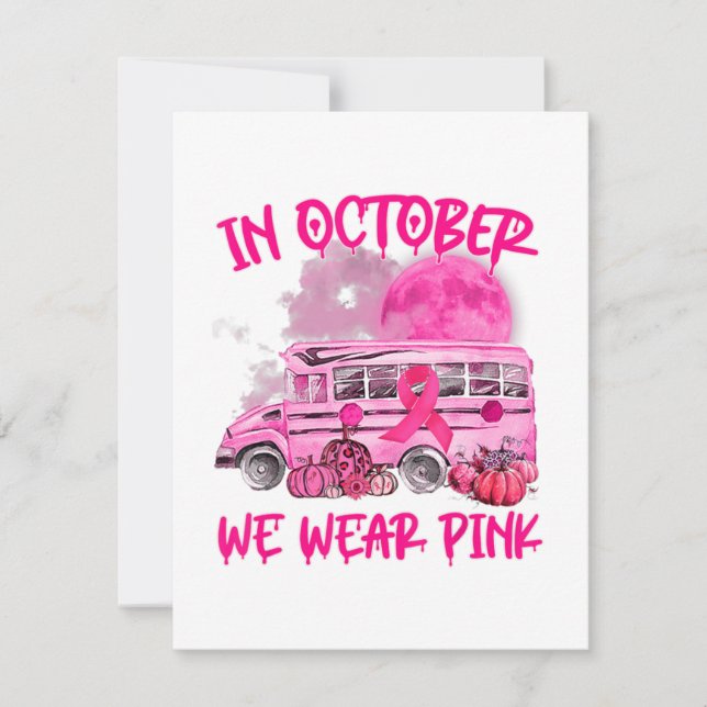 V2dj Schulbusfahrer Leopard Breast Cancer Aware Mitteilungskarte (Vorderseite)