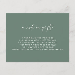 V4 Einfache grüne Taufe wünschenswert Begleitkarte