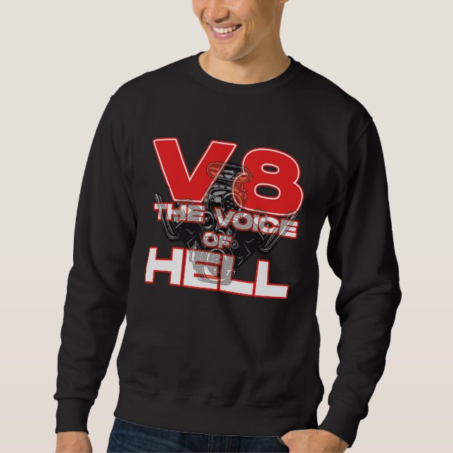V8 Car Tuning Cylinder Workshop The Voice of Light Sweatshirt (Vorderseite)
