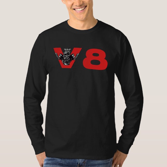 V8 Car Tuning Engine Workshop T-Shirt (Vorderseite)