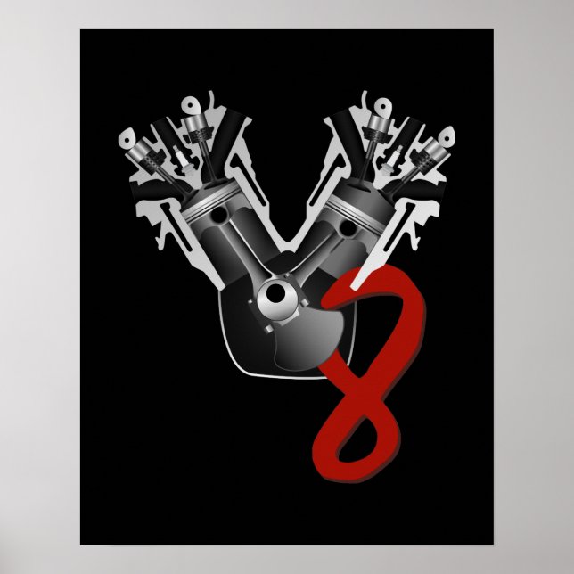 V8 Motor Poster (Vorne)