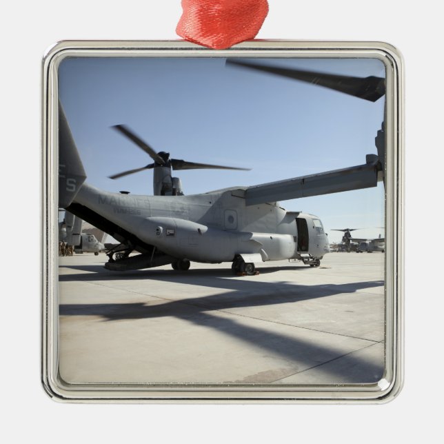 V-22 Osprey Tiltrotor Flugzeug 2 Silbernes Ornament (Vorne)