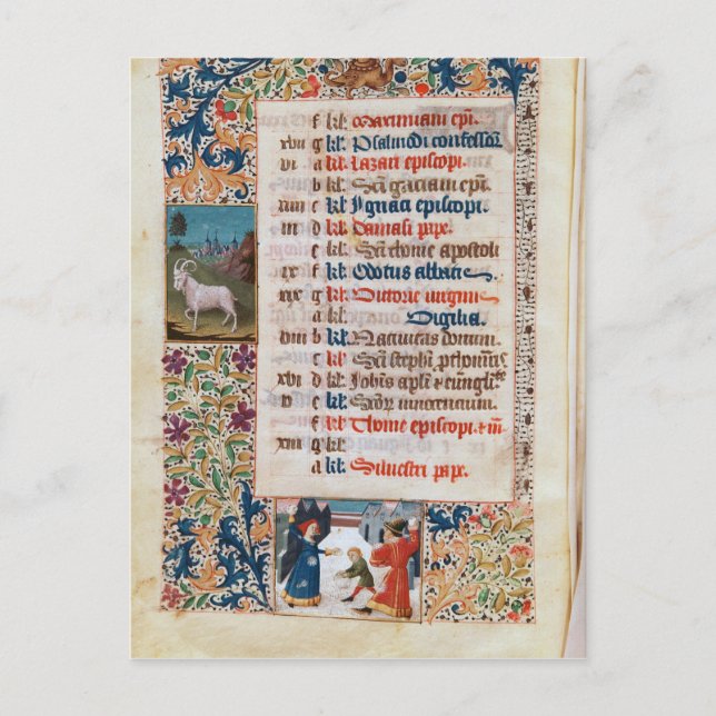 V.25-3 Fol.12v Monat Dezember Postkarte (Vorderseite)