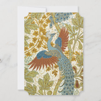 V&A Blue Feige & Pfau Grußkarte Feiertagskarte
