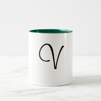 V Buchstabe-Tasse Zweifarbige Tasse