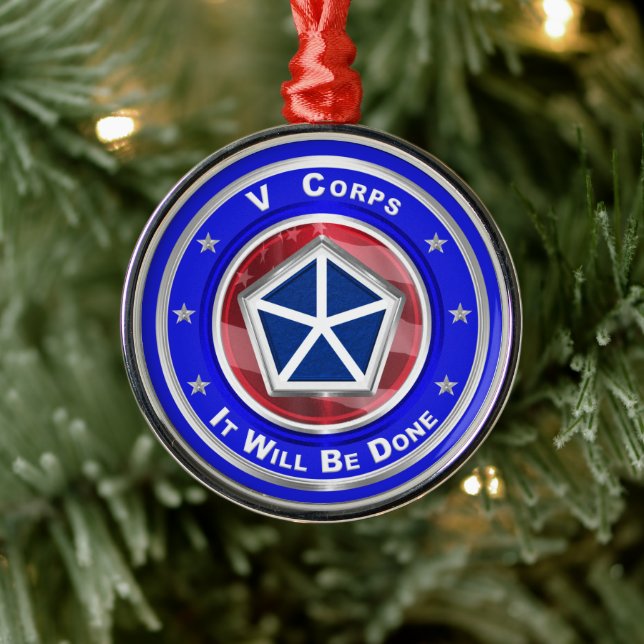 V Corps Christmas Keepake Ornament Aus Metall (Baum)