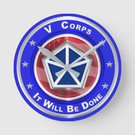 V Corps Christmas Keepake Runde Wanduhr