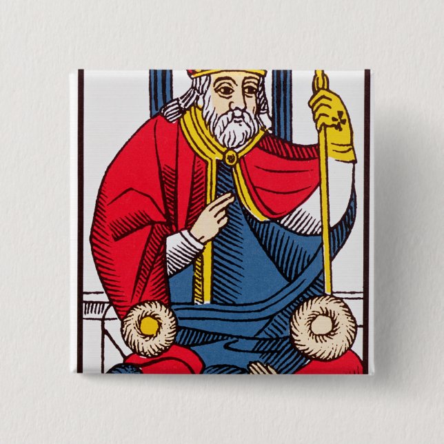 V der Papst, Tarotkarte Button (Vorderseite)