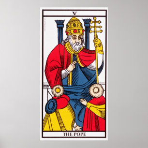 V der Papst, Tarotkarte Poster