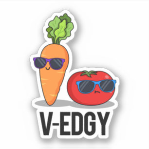 V-Edgy Funny Veggie Pun Aufkleber