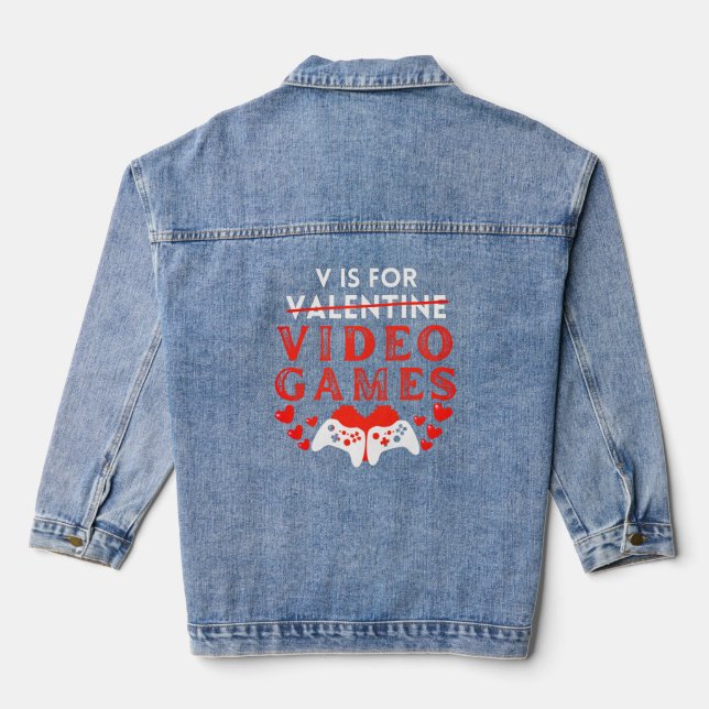 V Est Pour Jeux Vidéos Funny Valentines Joueur de  (Verso)