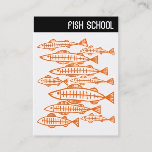 V - FISCHSCHULE - Orange Visitenkarte