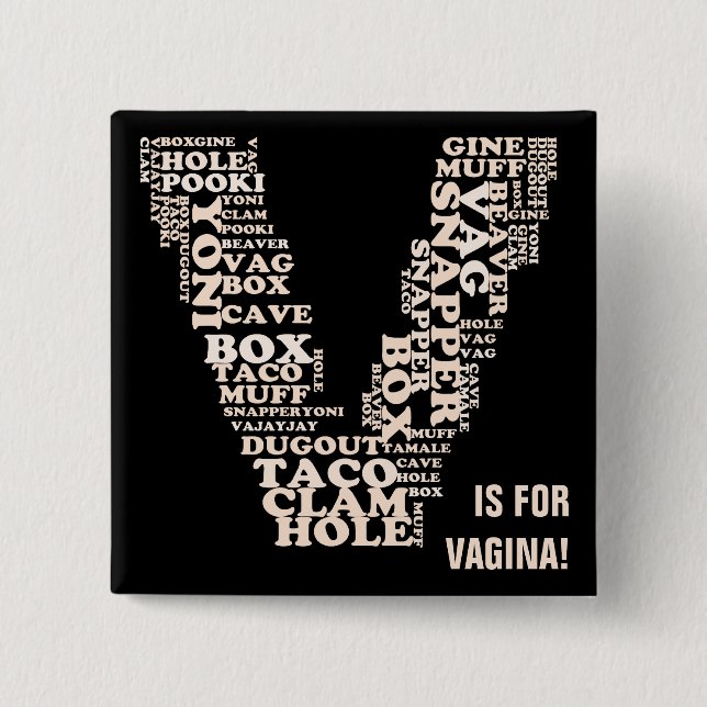 V für Vaginasieg in Michigan Button (Vorderseite)