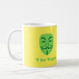 V für vegan kaffeetasse