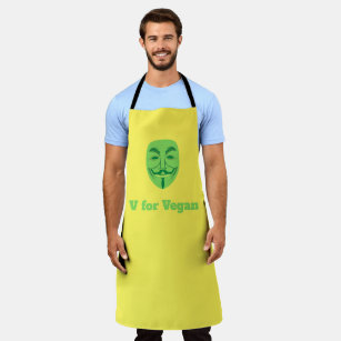 V für vegan schürze