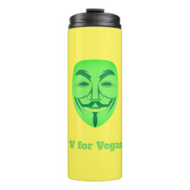 V für vegan thermosbecher