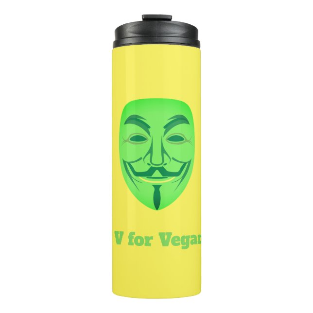 V für vegan thermosbecher (Vorderseite)