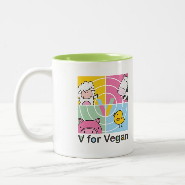 V für vegane Tasse (Links)