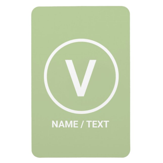 V für Veganes Diätlogo natürlich personalisiert Magnet (Vertikal)