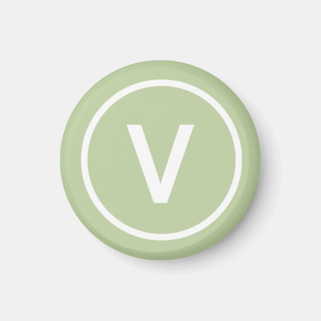 V für Veganes Diätlogo natürlich personalisiert Magnet (Vorne)