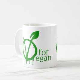 V für veganes kaffeetasse