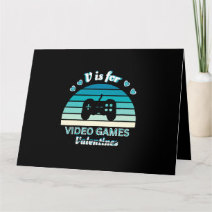V für Video Games Not Valentines - Funny Retro Col Karte