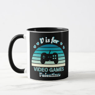 V für Video Games Not Valentines - Funny Retro Col Tasse