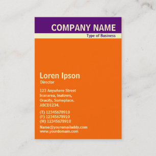V Header Band - Tief Lila, Creme und Orange Visitenkarte