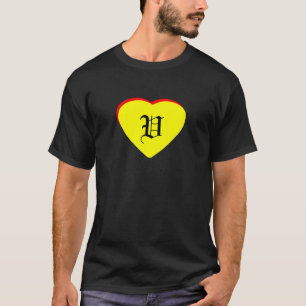 "V" Herz-Gelb-Hochzeit Einladung des MUSEUMS T-Shirt
