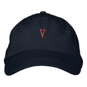 V Initial Maritime Blau Kopfbedeckung Navy Verstel Bestickte Baseballkappe