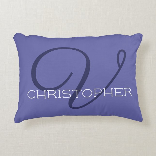 V Initialname für Kalligraphie Mit Monogramm Dekokissen (Vorderseite)