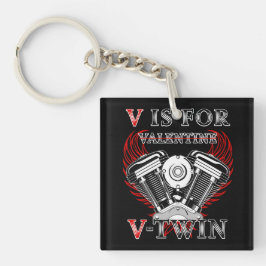 V is for Valentine, V-Twin Motorcycle. Biker Schlüsselanhänger