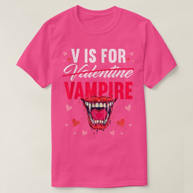 V is for Vampire Vampire t Valentine Vampire 663 T-Shirt (Design vorne)
