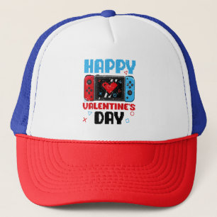 V is for video Games Funny Valentinstag Gamer Co Truckerkappe
