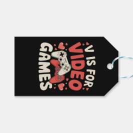 V is for video Games Funny Valentinstag Gamer Geschenkanhänger