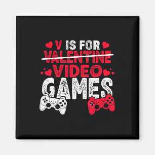 V is for video Games Valentinstag Gamer Boys Men Magnet