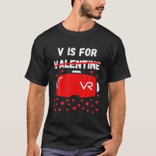 V is for VR Funny Valentinstag Boys Men Virtual R T-Shirt
