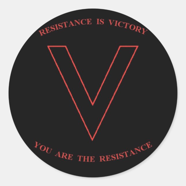 V ist für Siegessticker Runder Aufkleber (Vorderseite)