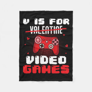 V ist für Valentine Video Gamer Valentine Valentin Fleecedecke