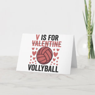 V ist für Valentinstag Lustiger Volleyball Sport L Karte