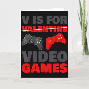 V ist für Valentinstag Videospiele Valentinstag Sp Karte