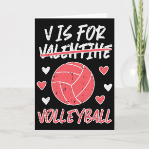 V ist für Valentinstag Volleyball Lustiger Spieler Karte