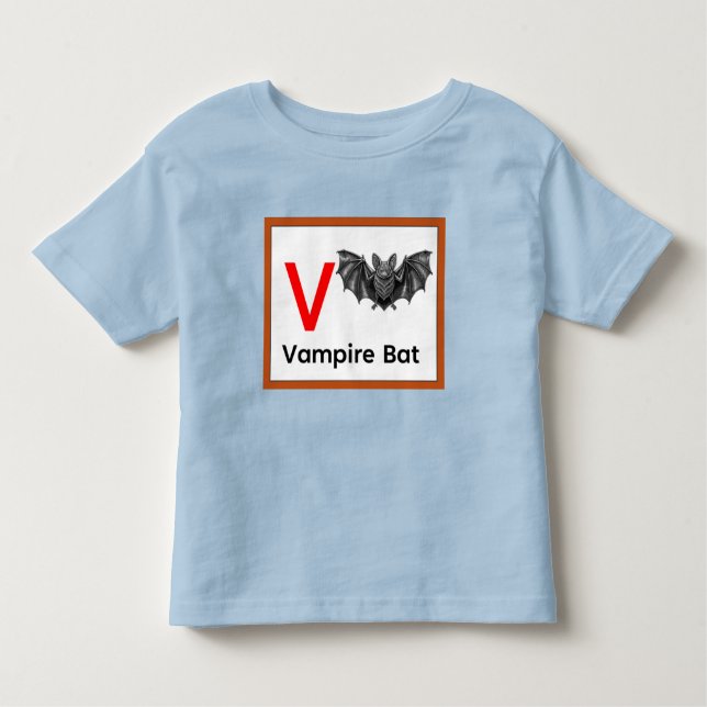 V ist für Vampire Bat Kleinkind T-shirt (Vorderseite)